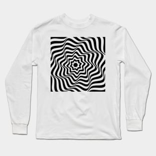 Optical Curves (in abstract black & white lines) Long Sleeve T-Shirt